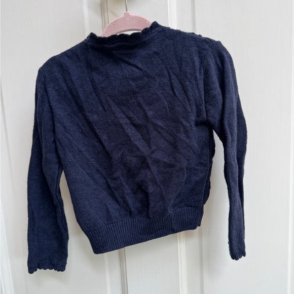 My First Chicco 2T Girls Blue Cable Knit Sweater Cardigan with Ribbed Trim - Picture 6 of 6